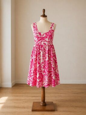 Anthropologie Vanessa Virginia Pink Floral Textured Dress | Size 2 | Fit & Flare